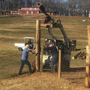 Building fences at WildeWood Farm