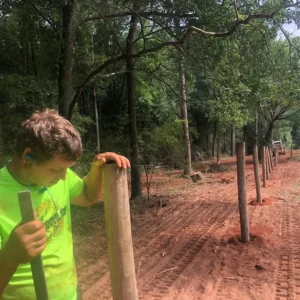 Community service worker helping at WildeWood Farm
